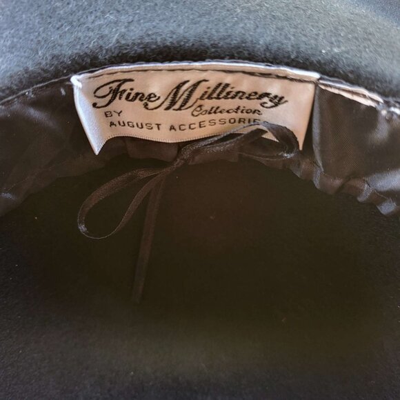Black Wool Felt Wide Brim Hat